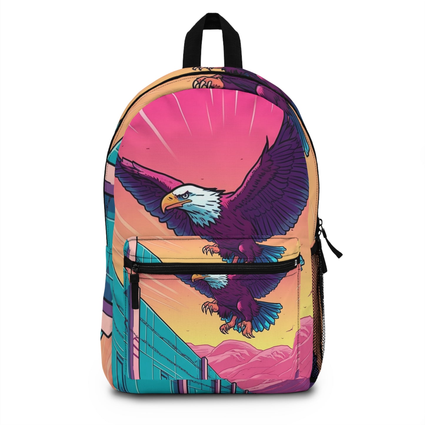 American Bald Eagle Border Build Fly Wall Graphic Backpack