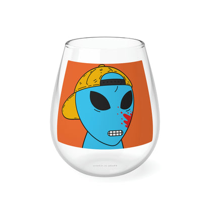 Alien Blue Blood Visitor Stemless Wine Glass, 11.75oz