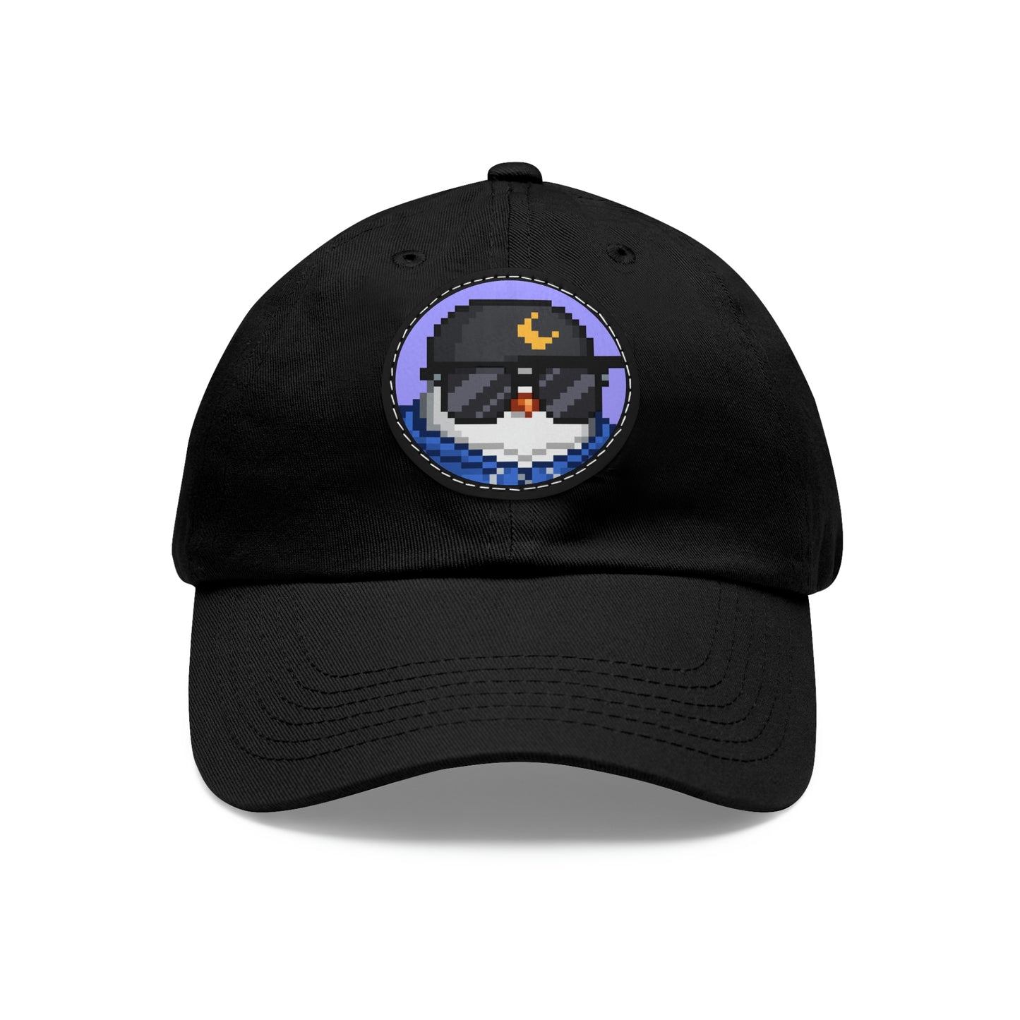 Owl Bird Moon Night Hawk Dad Hat with Leather Patch (Round)