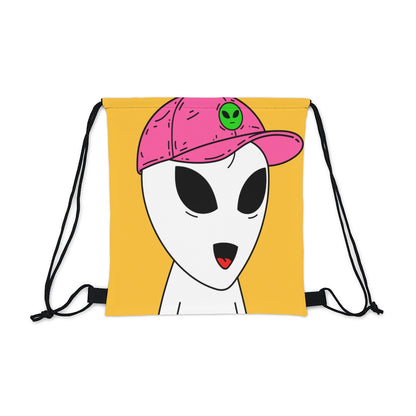 Blanco Alien Sonrisa Sombrero Rosa Visitante Ojos Grandes Al Aire Libre Mochila saco