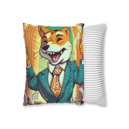 Synthwave Shiba Inu NYSE Collector's Gear: Spun Polyester Square Pillow Case