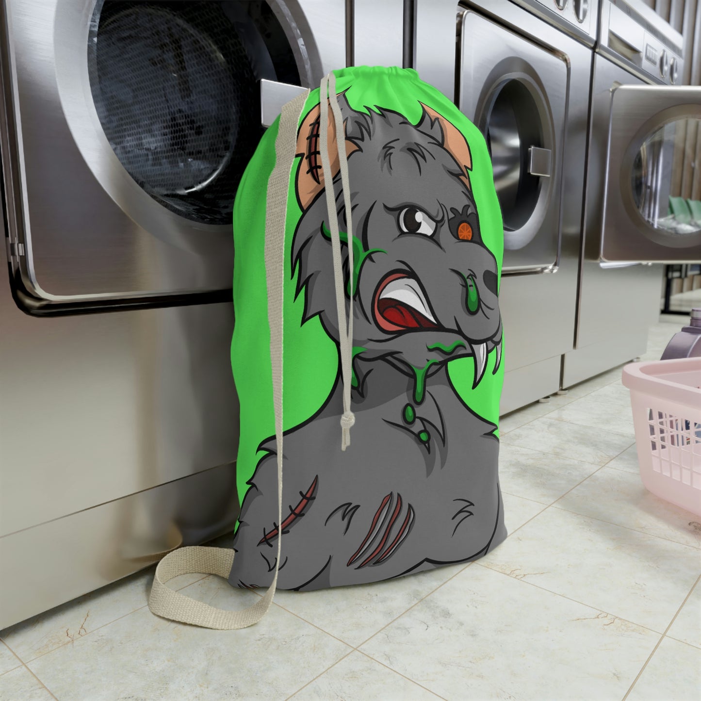 Wolf Gray Anime Werewolve Cyborg Laundry Bag