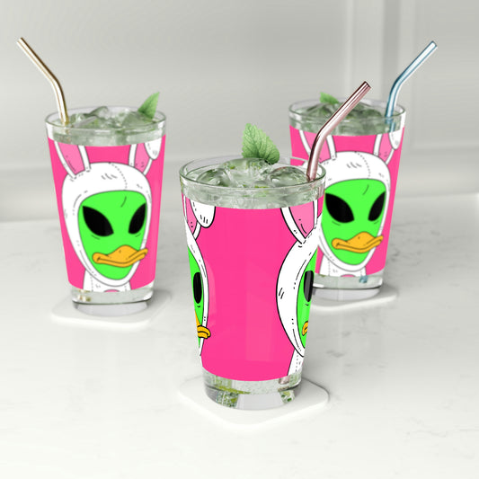 Bunny Easter Duck Alien Pint Glass, 16oz