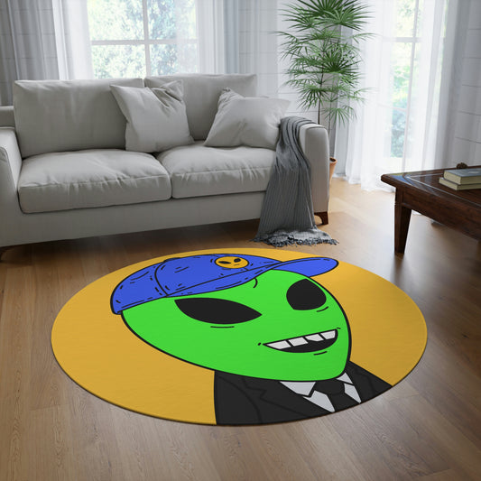 Visitor World Alien Graphic Round Rug