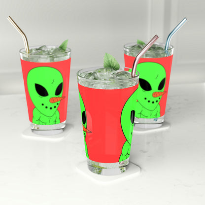 Veggie Visi Alien Vegetable Visitor Pint Glass, 16oz