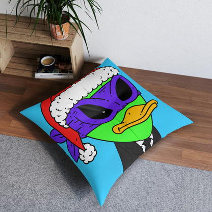 Santa Christmas Alien Visitor751 Tufted Floor Pillow, Square