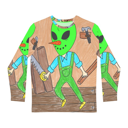 Handyman Craft Tool Kit Veggie Visi Vegetable Visitor Alien Builder Men's Long Sleeve AOP Shirt