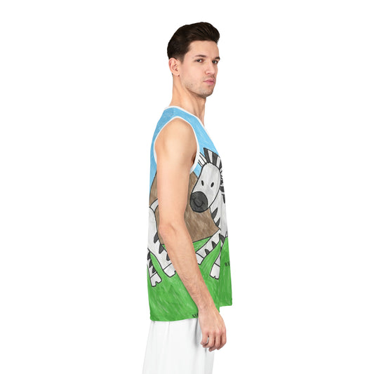 Zebra Graphic Hipster Zebra Animal Basketball Jersey (AOP)