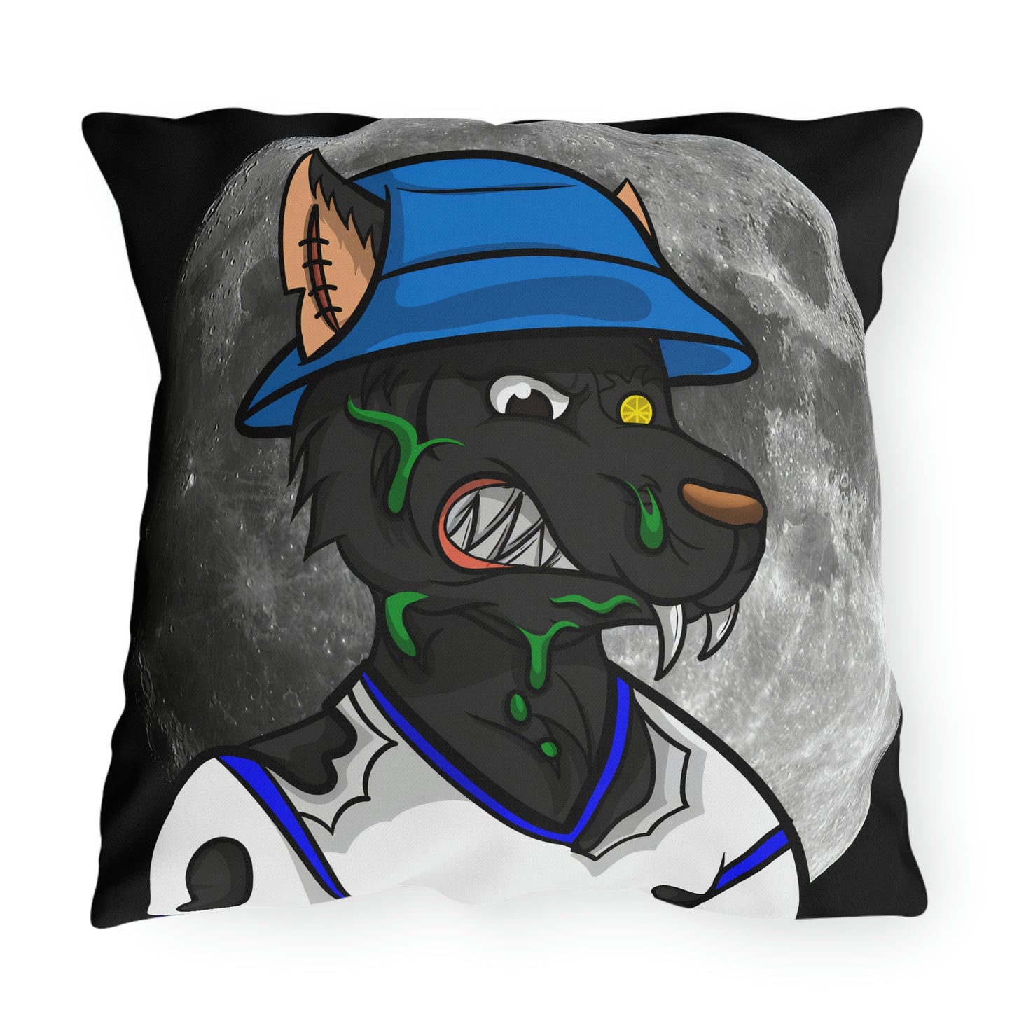 Werewolf Full Moon Cyborg Wolve Outdoor Pillows