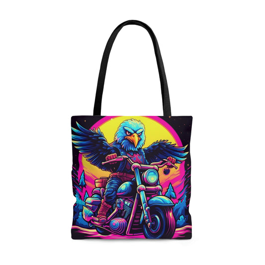 Bald Eagle American Motorcyclist USA Style Tote Bag (AOP)