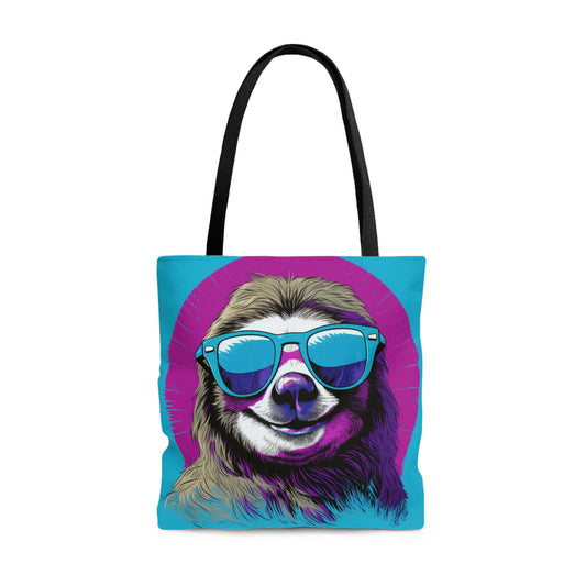 Galactic Sloth Retro-Inspired Animal Tote Bag (AOP)