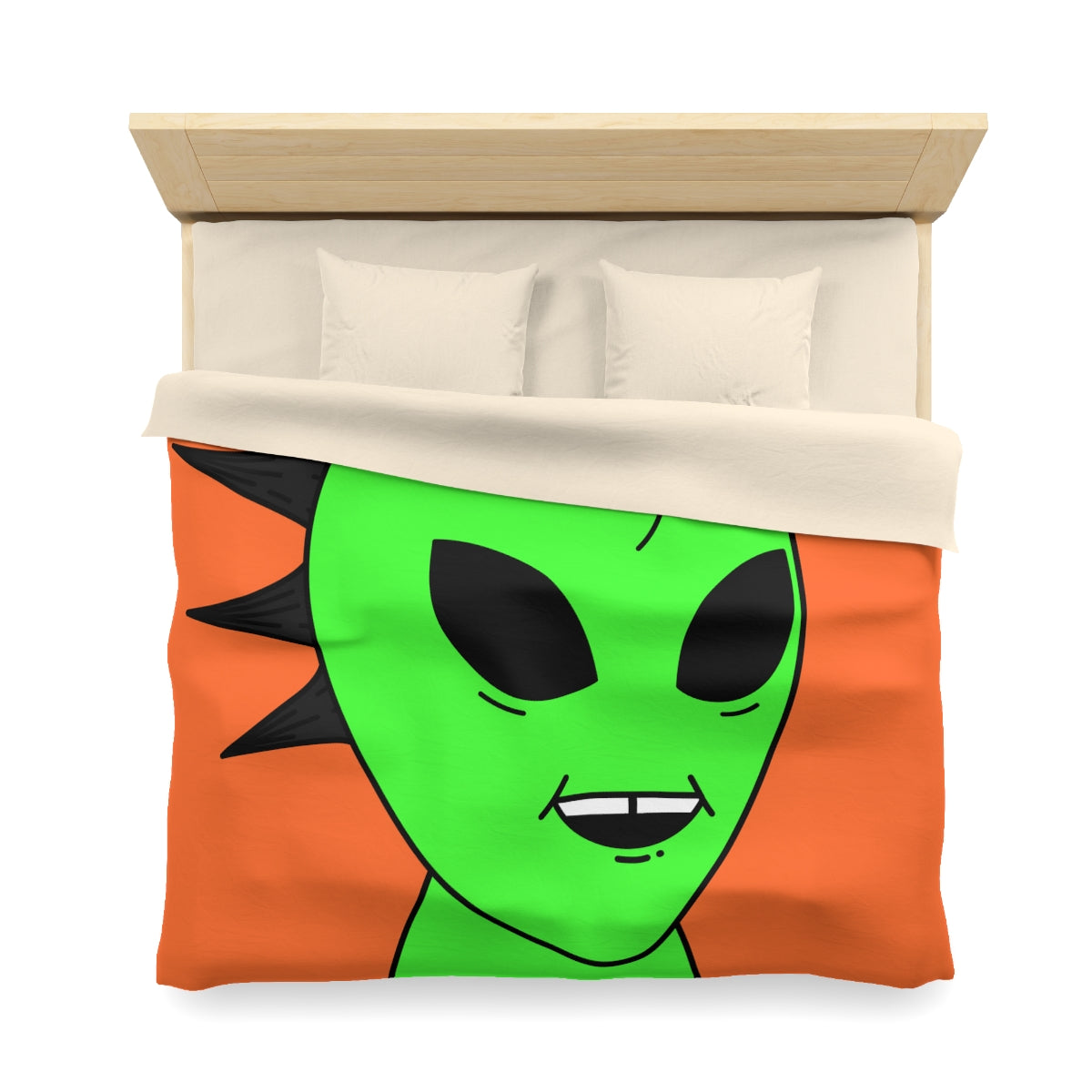 Black Hair Spiked Visitor Alien Microfiber Duvet Cover