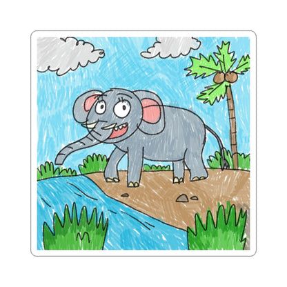 Elefante Elephant King Safari Animal Kiss-Cut Stickers