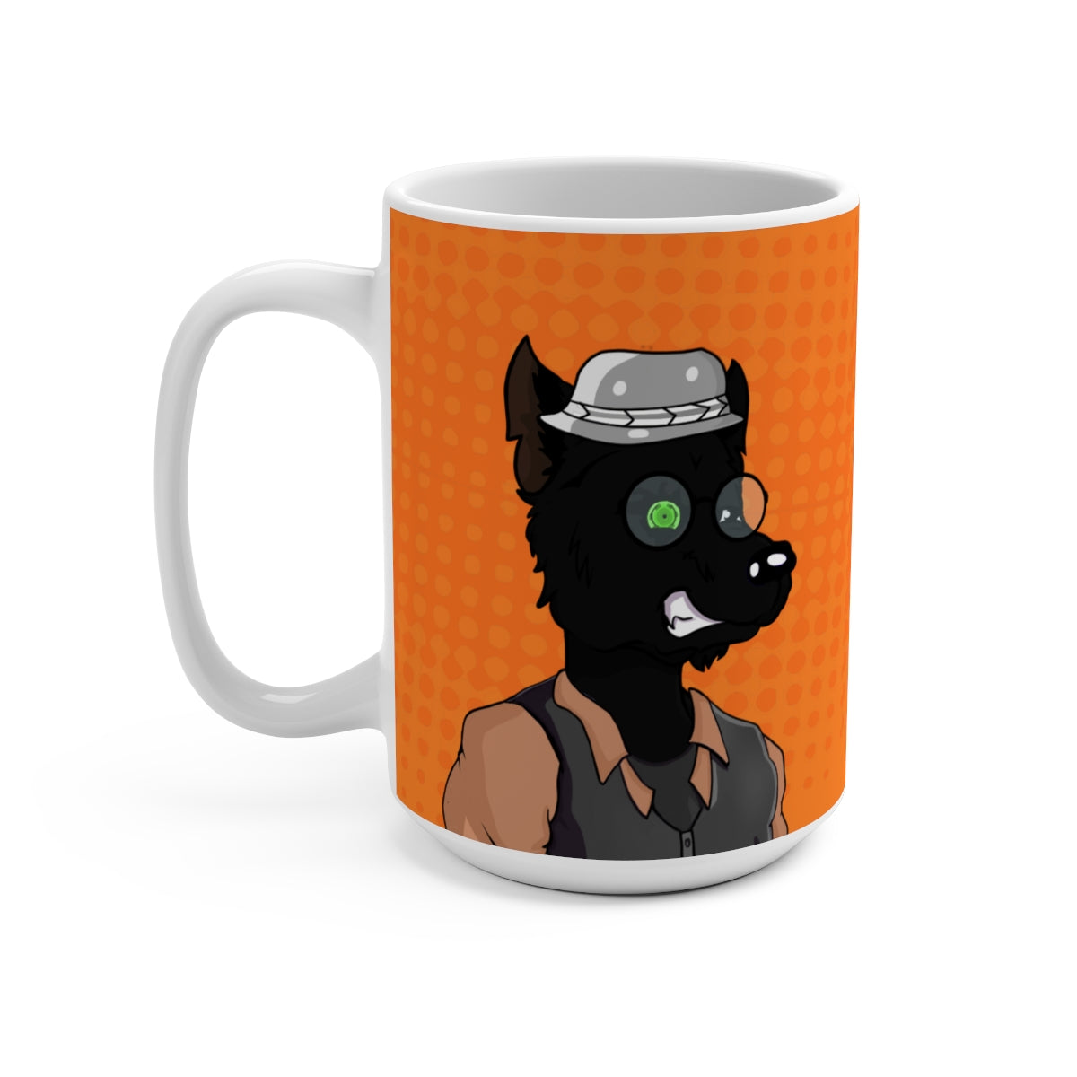 Taza de lobo detective hombre lobo de primera edición, 15 oz