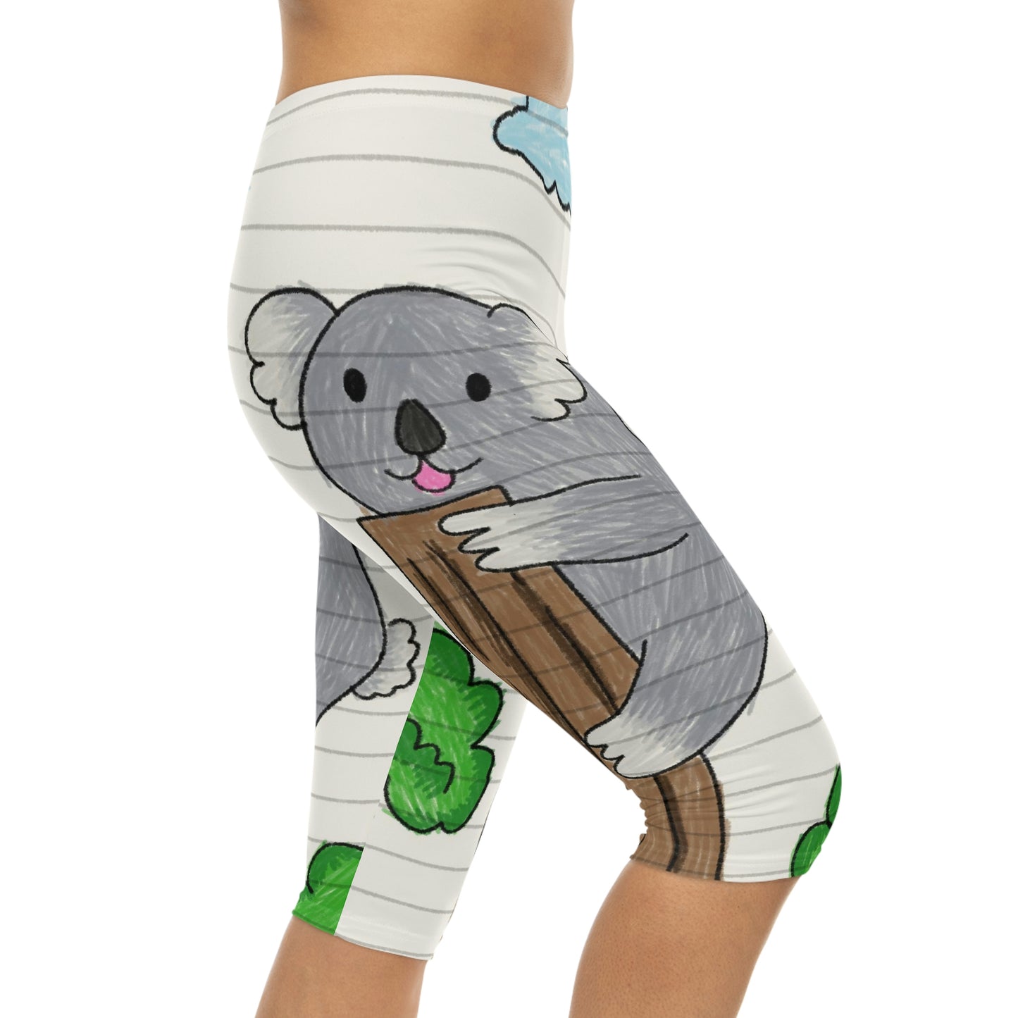 Koala Bear Animal Tree Climber Women’s Capri Leggings (AOP)