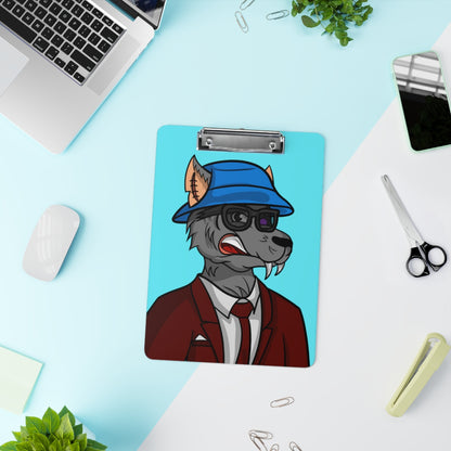 Business Casual Maroon Suit with Tie Cyborg Bucket Hat Werewolve Clipboard