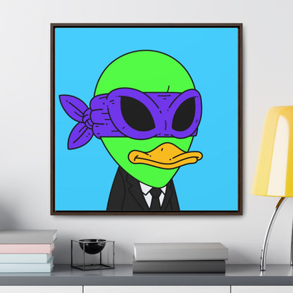 The Visitor 751 Green Alien Gallery Canvas Wraps, Square Frame