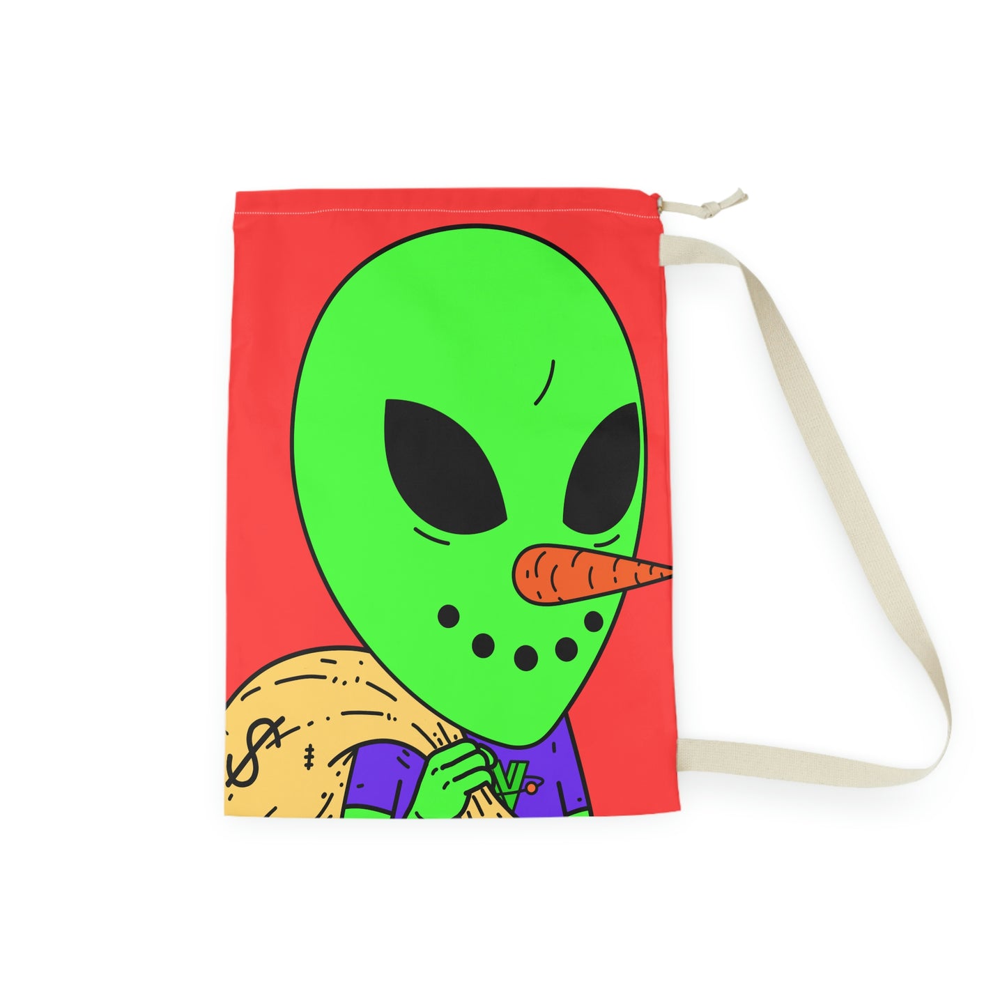 Bolsa para guardar dinero, muñeco de nieve, verde, visitante, extraterrestre, bolsa para la colada 