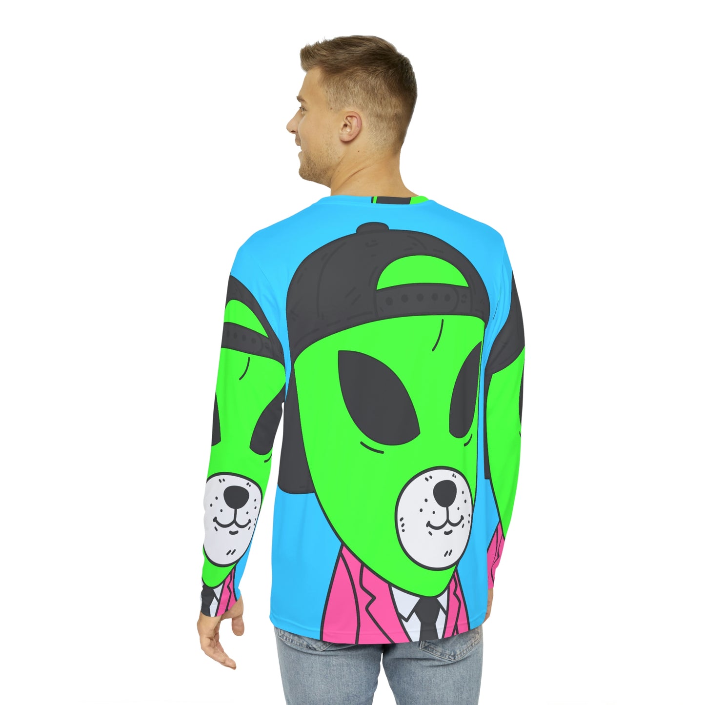 Animal Alien Pink Suit Capped Men's Long Sleeve AOP Shirt