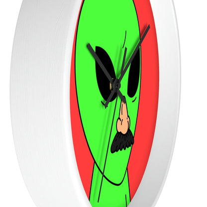 Green Visitor Alien Disguised Fake Nose Wall clock