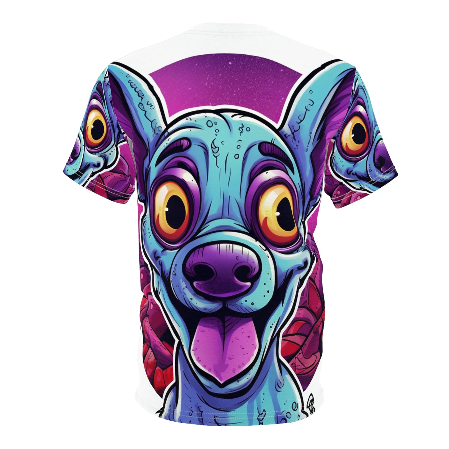 Classic Alien Dog Space Cartoon Style with a Retro Twist Unisex Cut & Sew Tee (AOP)