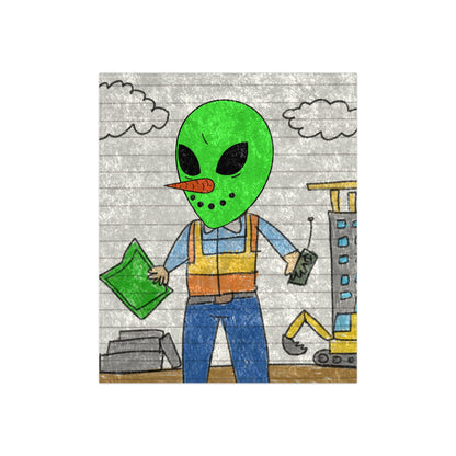 Construction Builder Building Alien Veggie Visi Vegetable Visitor Crushed Velvet Blanket