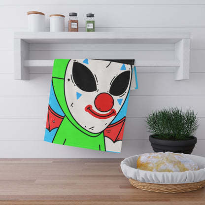 Clown Visitor Green Alien w/ Devil Wings Kitchen Towel