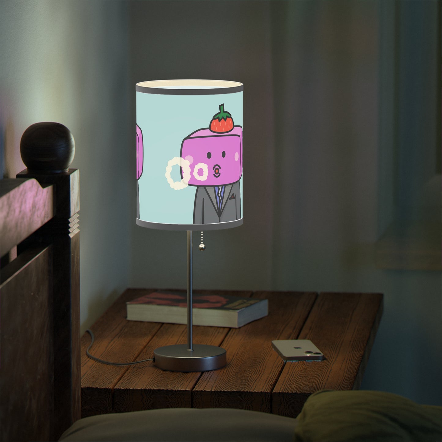 Strawberry Fruit Head Block Lamp on a Stand, US|CA plug