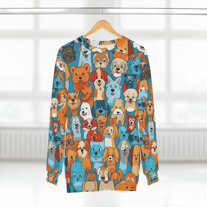 Cute Cartoon Dogs Whimsical Pattern Design Unisex Sweatshirt (AOP)