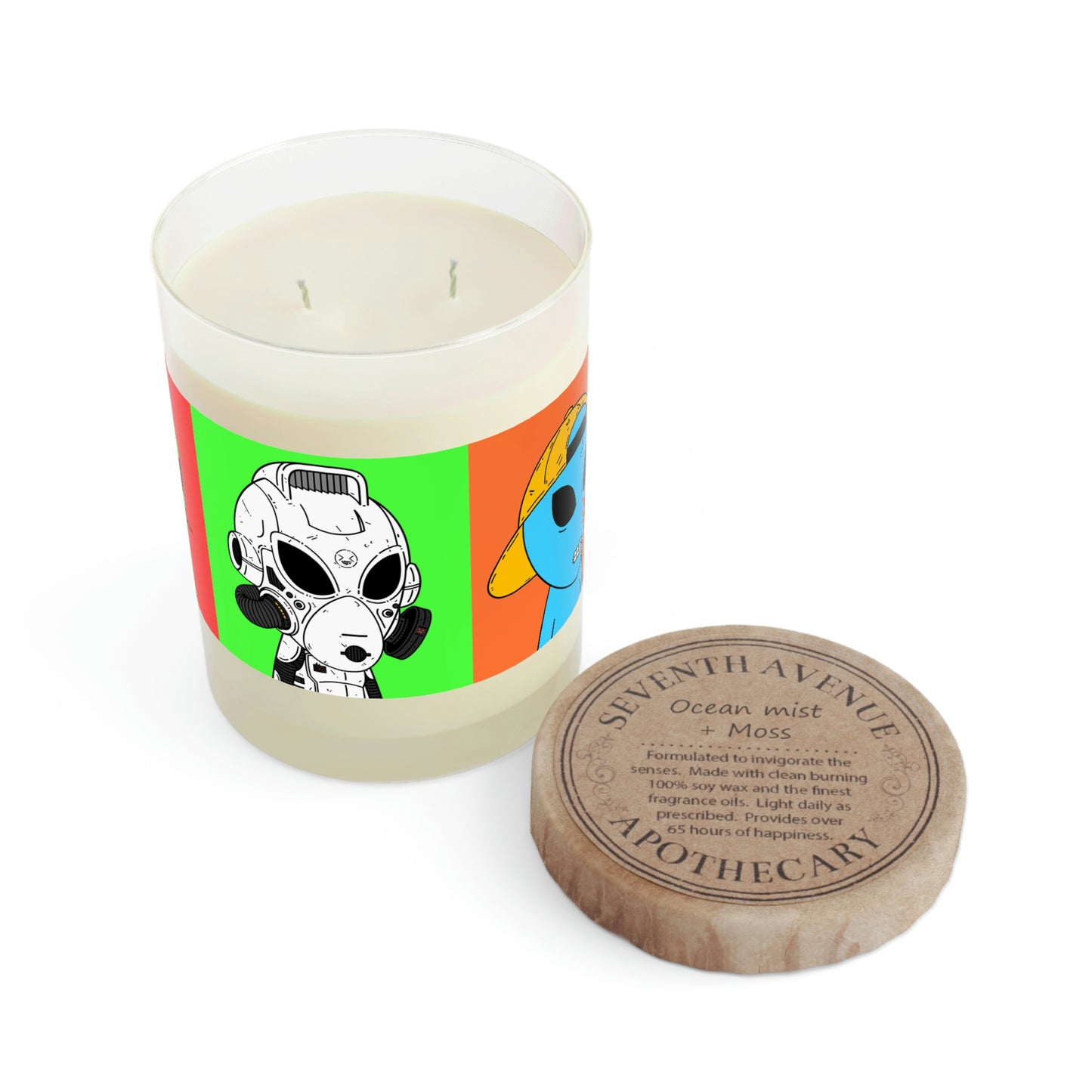 手作業で注がれたUSA The Visitors Alien Anime Scented Candle - フルグラス、11オンス