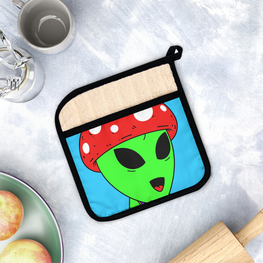 Healthy Sport Jersey Mushroom Alien Pot Holder with Pocket