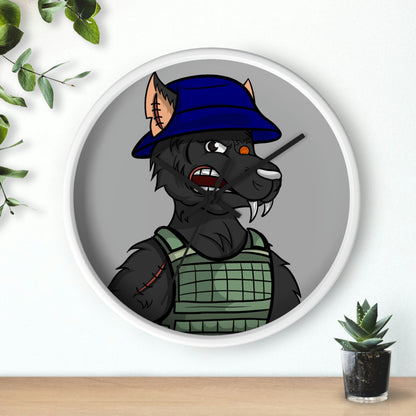 Army Wolf Wall clock