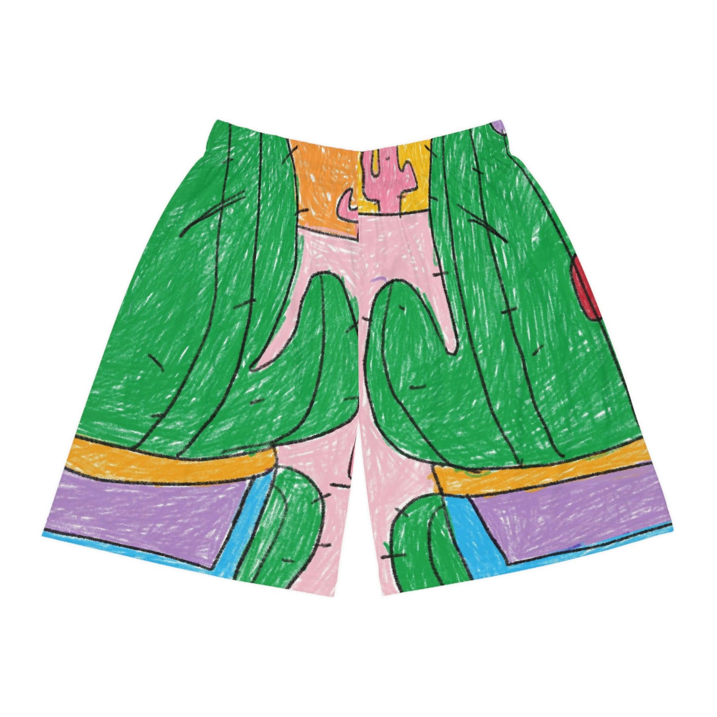 Pantalones cortos de baloncesto con estampado de luchador de sumo Desert Cactus (AOP) 