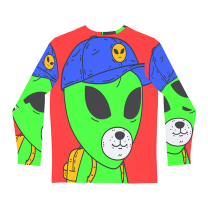 Bear Dog Alien Green Visi Men's Long Sleeve AOP Shirt