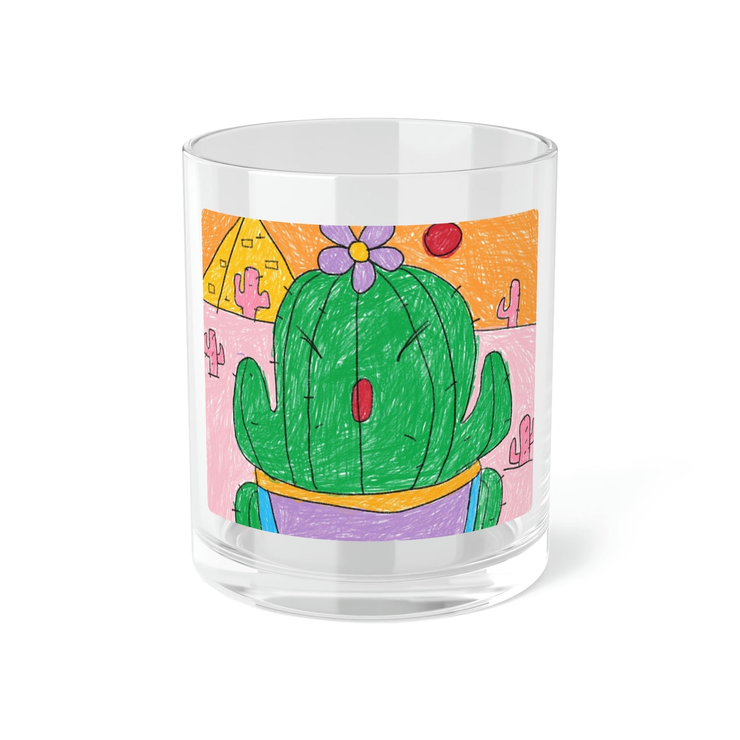 Desert Cactus Sumo Wrestler Graphic Bar Glass