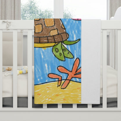 Sea Turtle Beach Sand Ocean Soft Fleece Baby Blanket