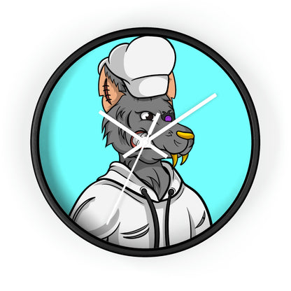 Chief Chef Cook Wolf Werewolve Cyborg Wall clock