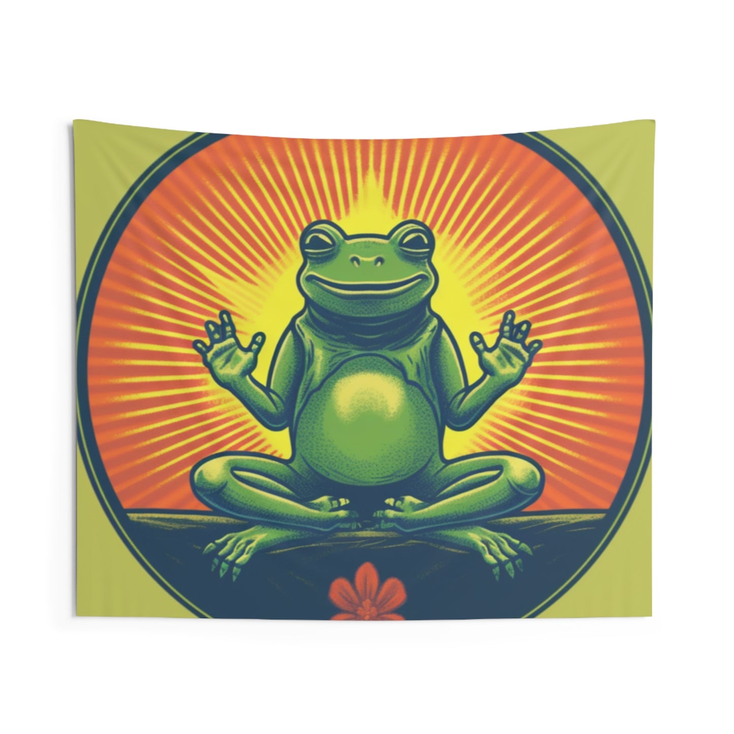 Yoga Frog Namaste Amphibian Relax Graphic Indoor Wall Tapestries