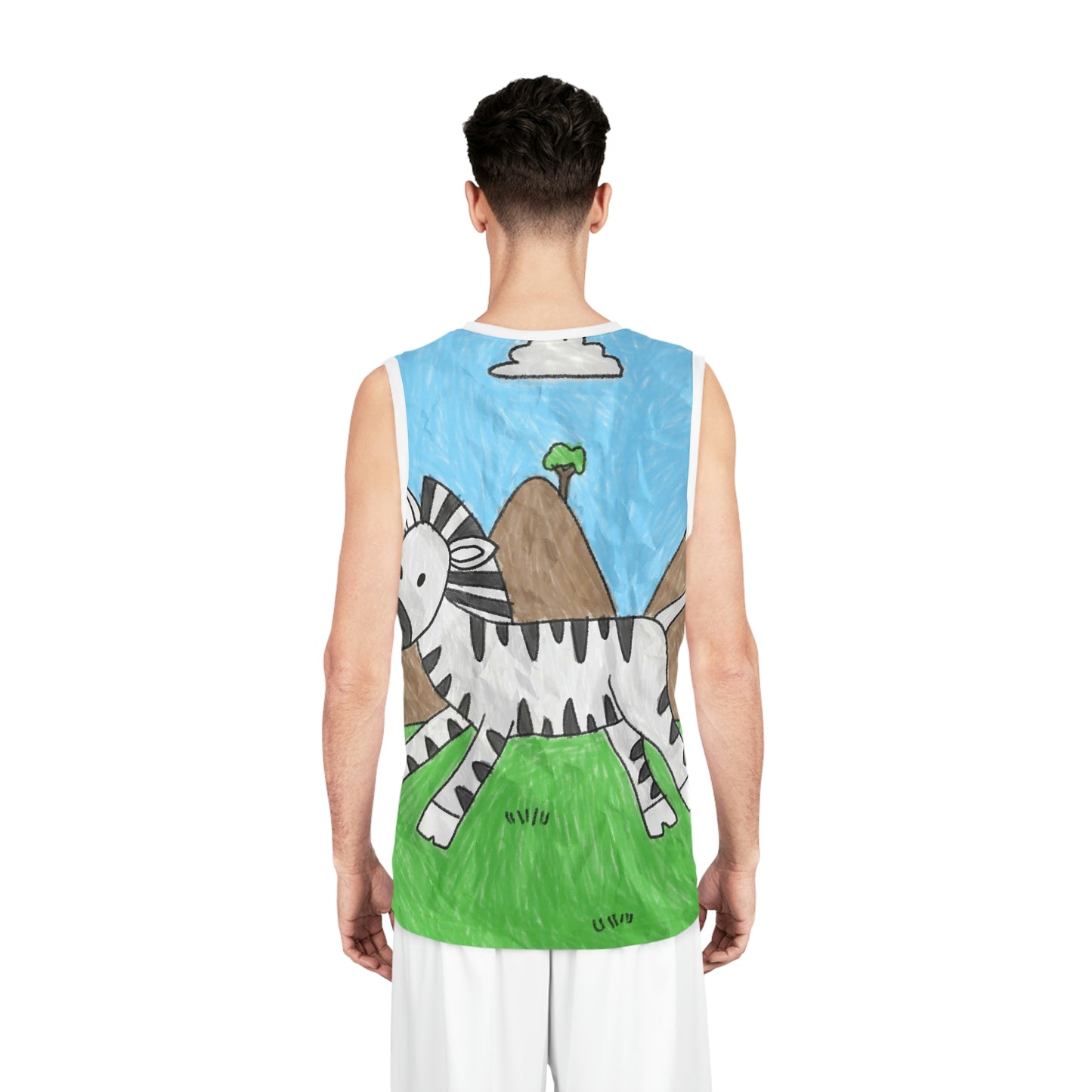 Zebra Graphic Hipster Zebra Animal Basketball Jersey (AOP)