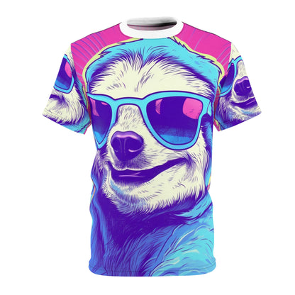 Space Sloth Retro Animal Style Unisex Cut & Sew Tee (AOP)