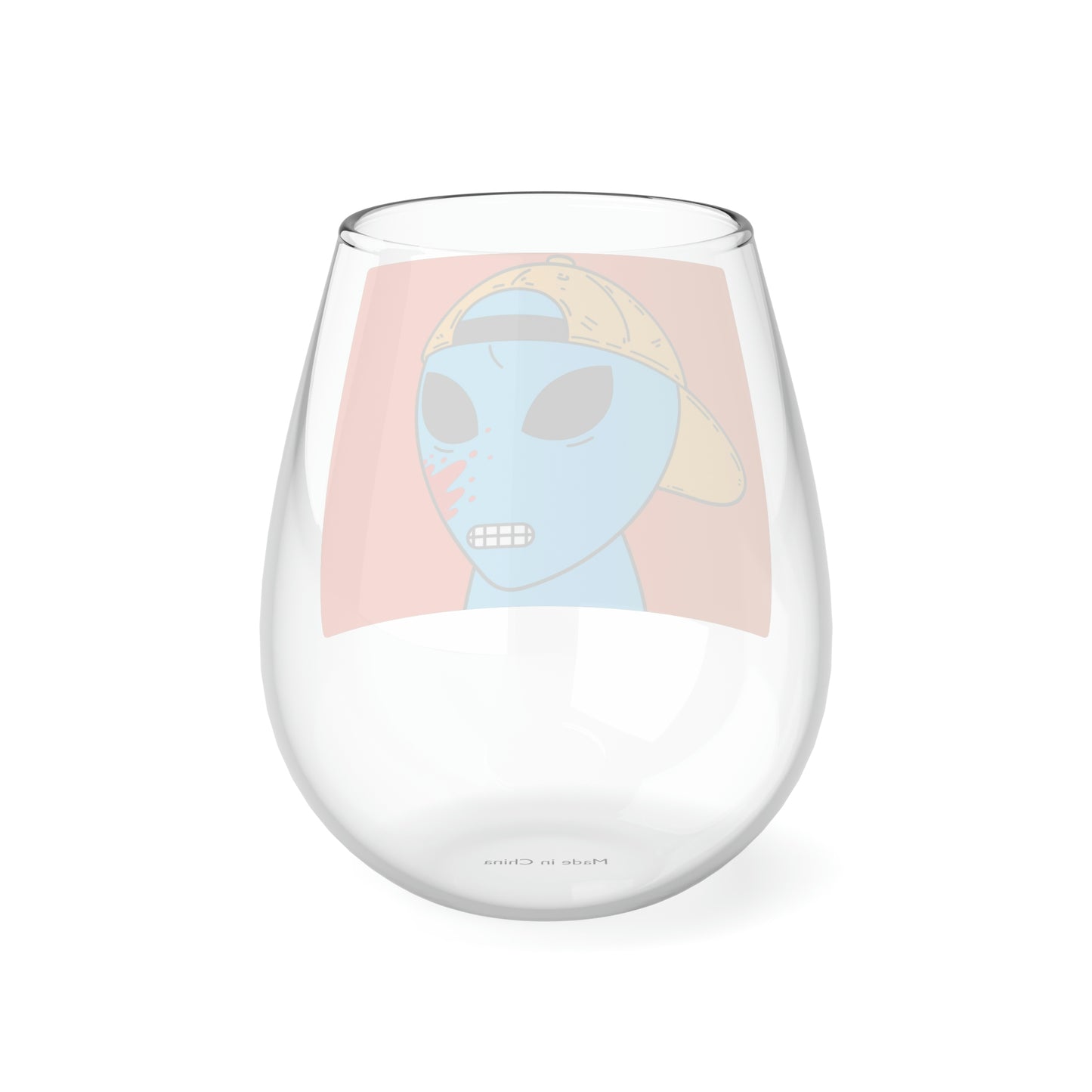 Alien Blue Blood Visitor Stemless Wine Glass, 11.75oz