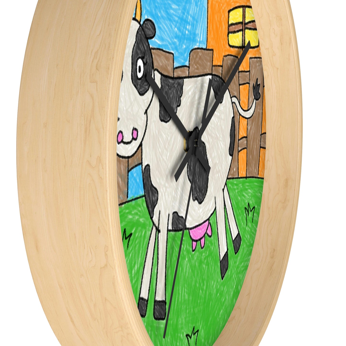 Cow Moo Farm Barn Animal Character Wall clock