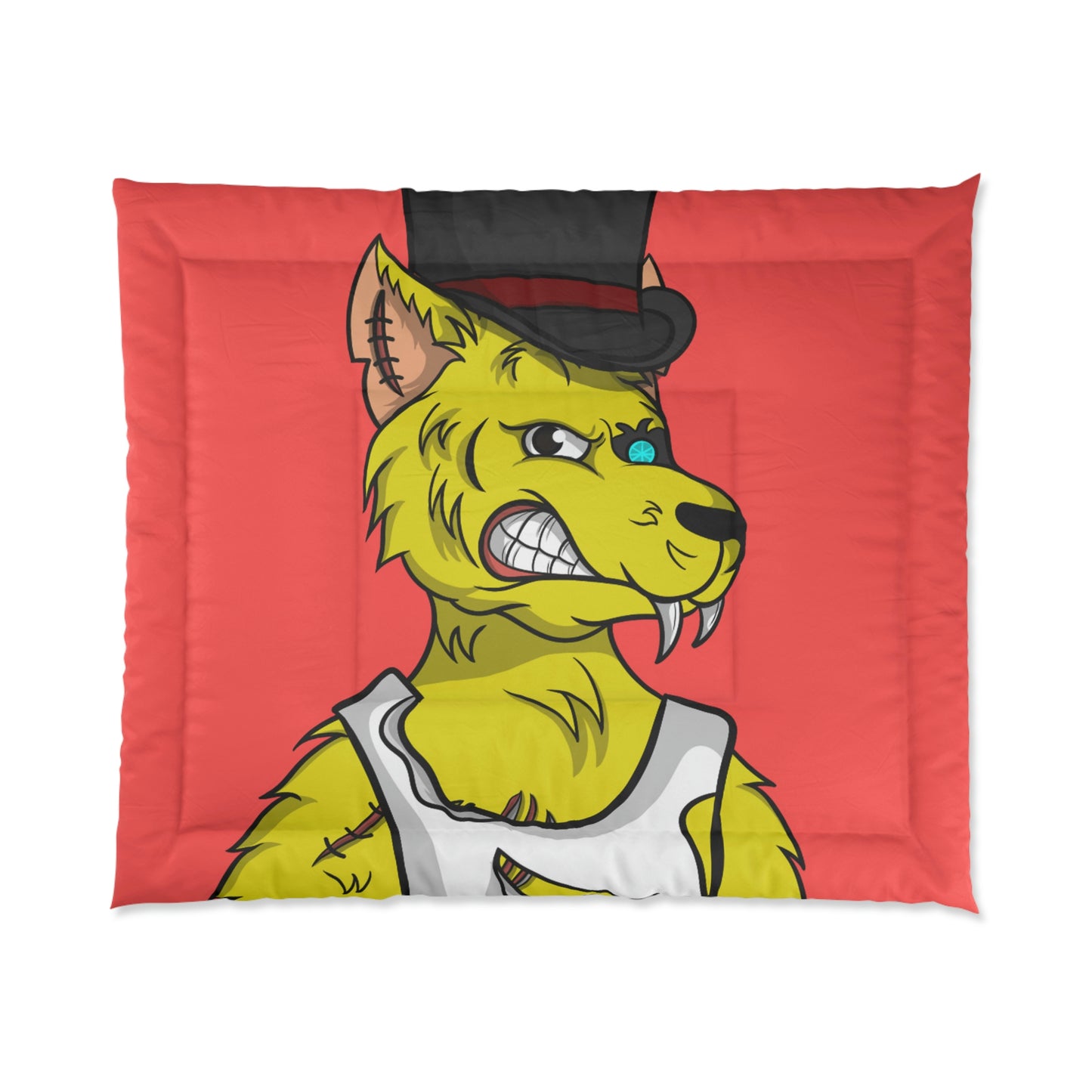 Top Hat Werewolve Cyborg Wolf Graphic Comforter