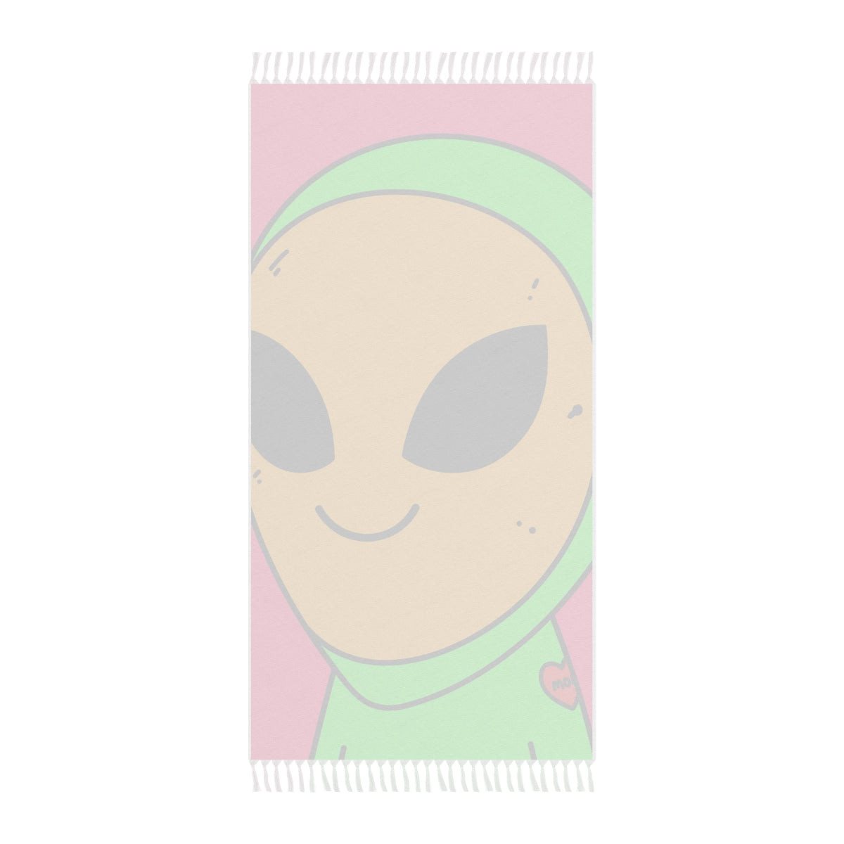 Máscara amarilla Visi Alien Facemask Visitante Mamá Tatuaje Corazón Boho Beach Cloth