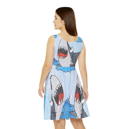 Vestido skater para mujer Shark Jaw Teeth Attack Ocean Sea Creature 