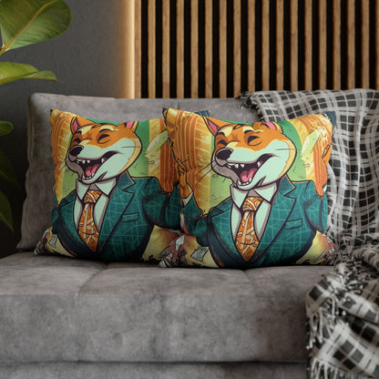 Synthwave Shiba Inu NYSE Collector's Gear: Spun Polyester Square Pillow Case