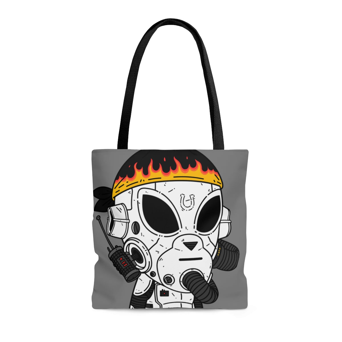 Burb Fire Bandana Herradura Blindado Blanco Futuro Alien Cyborg Máquina Visitante AOP Bolsa de tela 