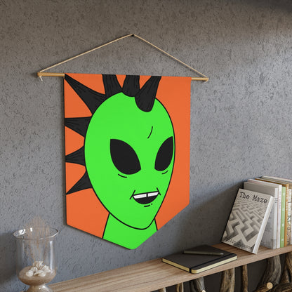 Black Hair Spiked Visitor Alien Pennant