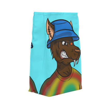 Brown Wolf Fur Cyborg Wolve Bucket Hat Tie Dye Shirt Polyester Lunch Bag