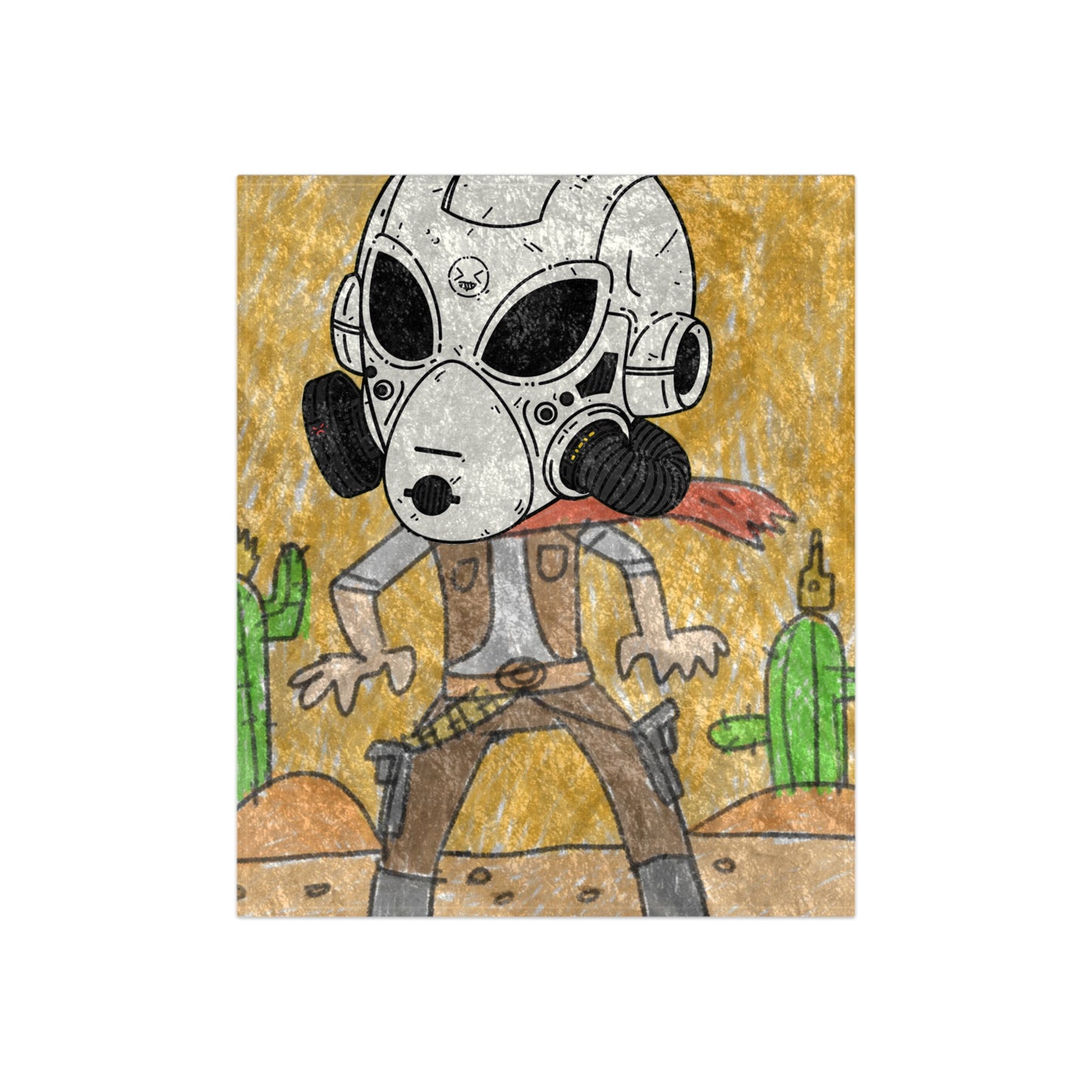 Cowboy Gun Draw Alien LOL Visitor Crushed Velvet Blanket